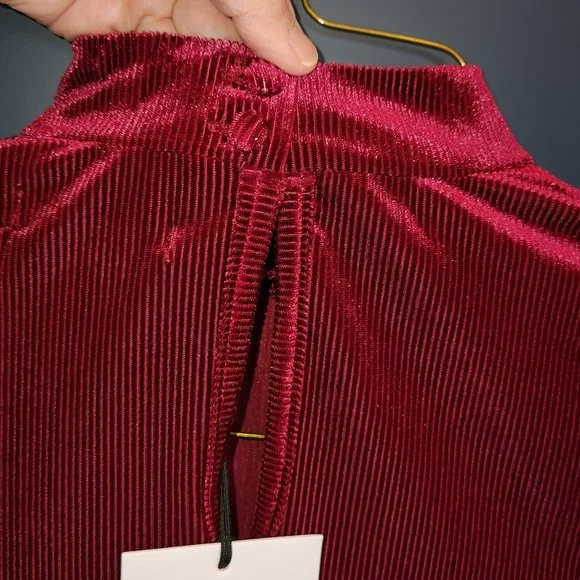 Port Red Velvet Rib Dress (Mini) - Picture 4 of 7